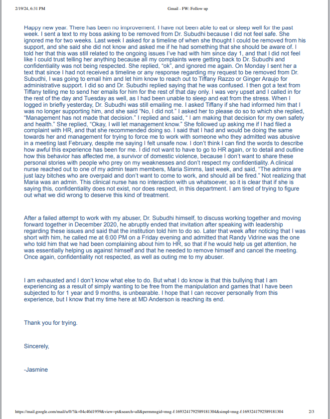 A letter to a doctor