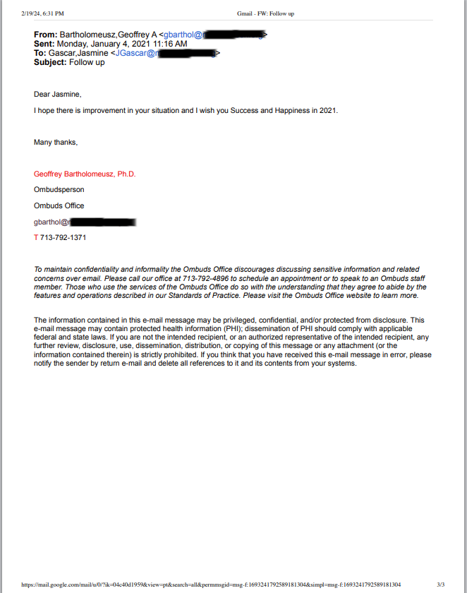 A letter of a company