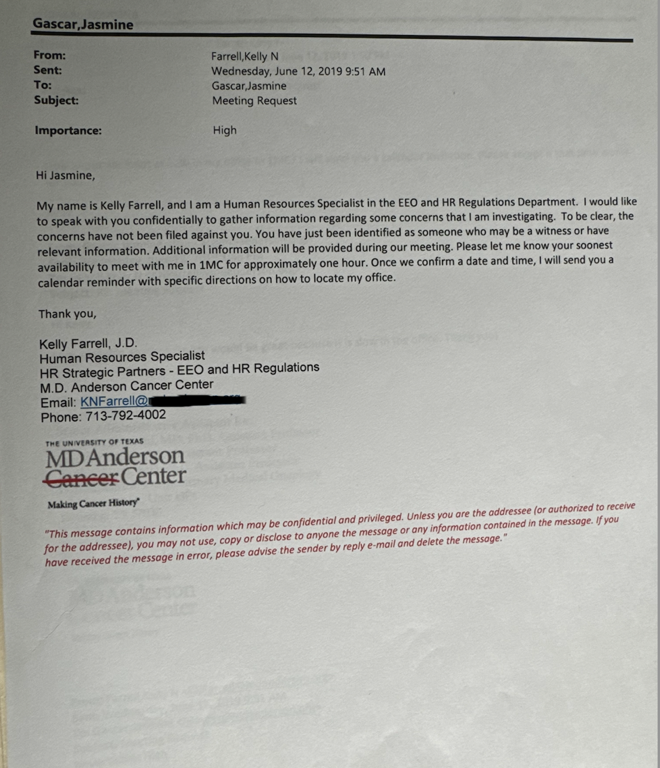 A white paper with red text