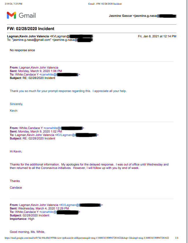 A screenshot of a email